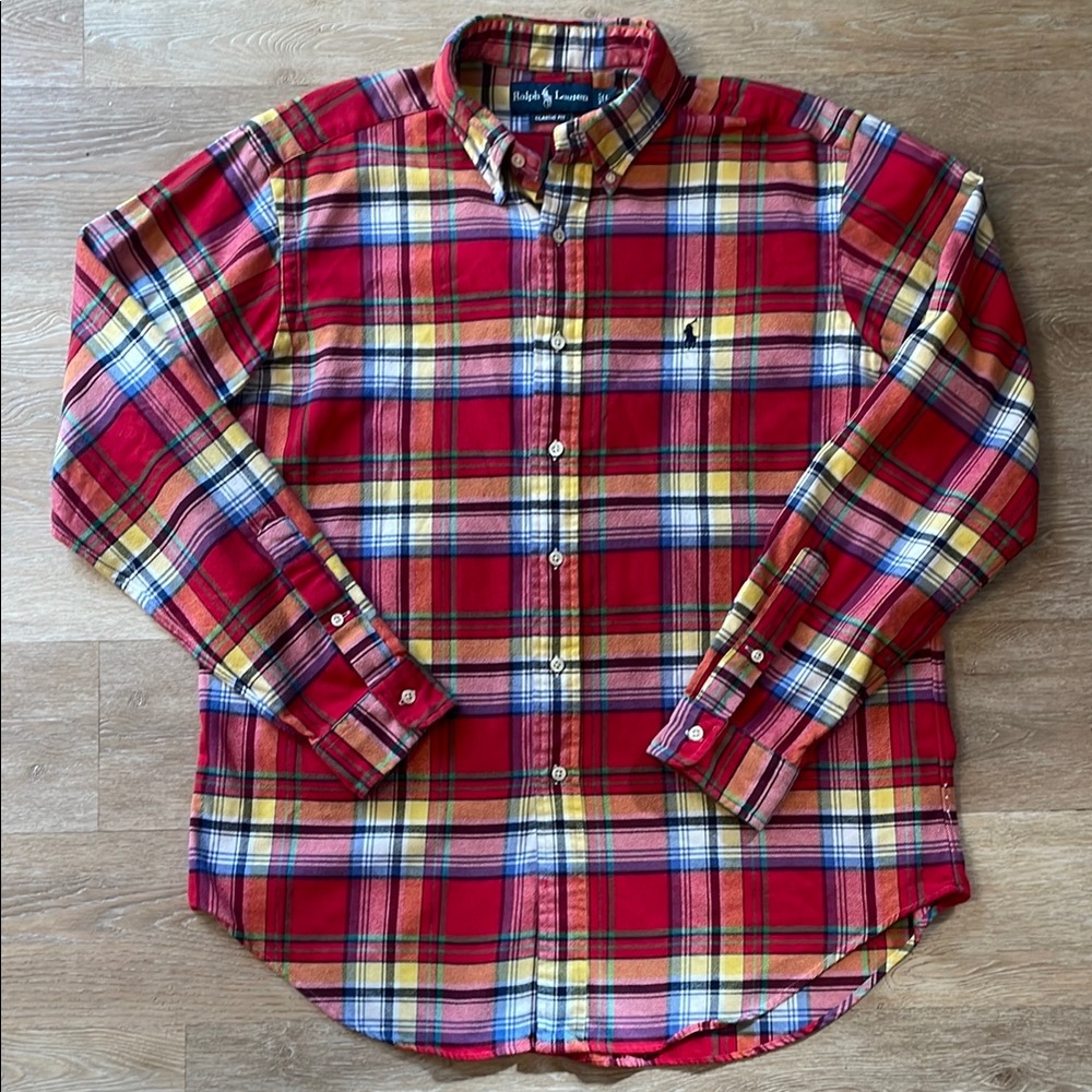 Ralph Lauren Men's Red Plaid Flannel
